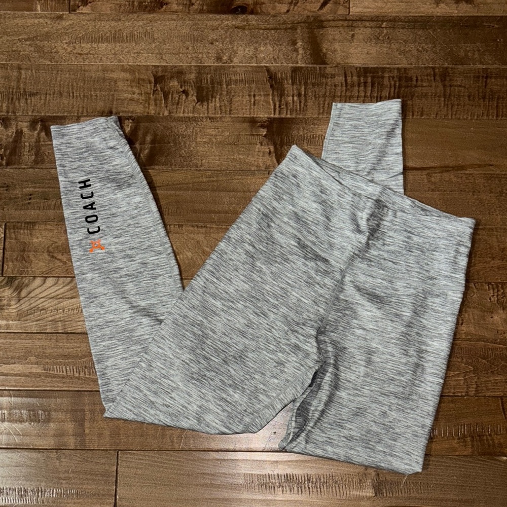 Coach Light Heather Gray Leggings with Full Length and Form-Fitting Fit